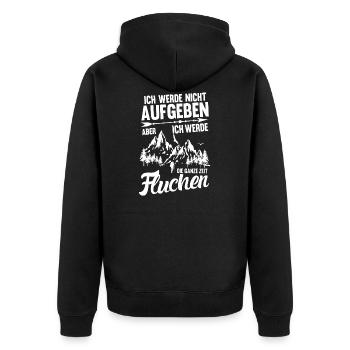Wandern Bergsteiger Lustiges Wandern Spruch - Unisex Premium Bio Zip Hoodie - Schwarz - Hinten - Nico (187cm)
