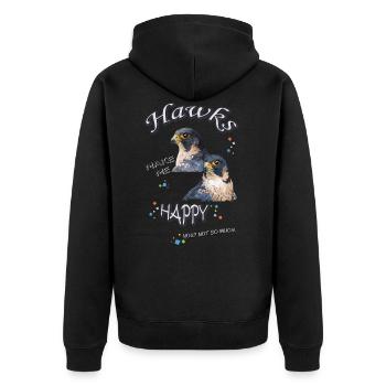 Falke - Unisex Premium Bio Zip Hoodie - Schwarz - Hinten - Nico (187cm)