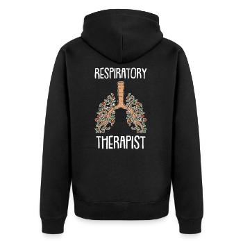 Thérapie respiratoire Médecine pulmonaire thérapeutique - Veste à capuche bio Premium Unisexe - noir - Dos - Nico (187cm)