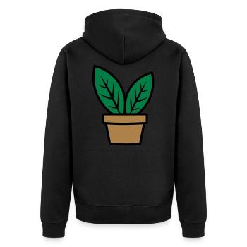 Plante feuilles plant plan plan - Veste à capuche bio Premium Unisexe - noir - Dos - Nico (187cm)