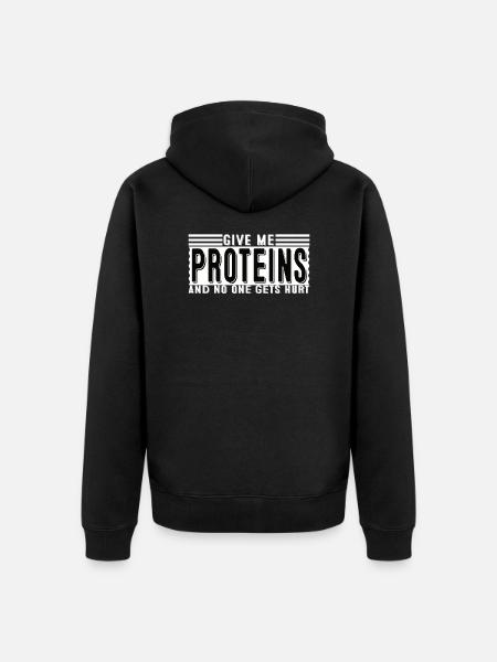 I'M NOT ADDICTED TO PROTEIN WE'RE JUST IN A VERY - Unisex Premium Organic Zip Hoodie - black