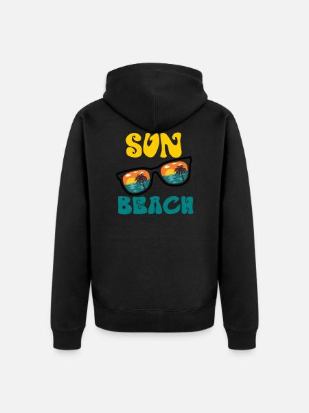 Sun Beach - Unisex Premium Organic Zip Hoodie - black