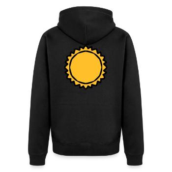 Thick big sun - Unisex Premium Organic Zip Hoodie - black - Back - Nico (187cm)