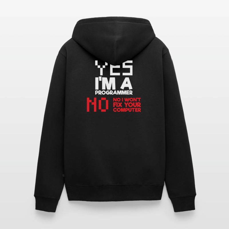 Yes I am a programmer computer science computer Unisex Premium Organic Zip Hoodie