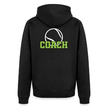 Entraîneur de tennis Drôle d’idée cadeau Coach - Veste à capuche bio Premium Unisexe - noir - Dos - Nico (187cm)