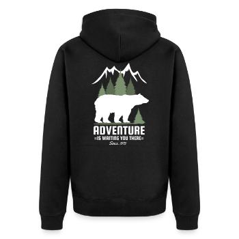 Amoureux de la nature randonnée nature arbres montagnes ours cool - Veste à capuche bio Premium Unisexe - noir - Dos - Nico (187cm)