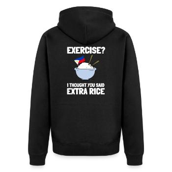 Phillipino Filipino Rice Lover Pinoy Foodie - Unisex Premium Bio Zip Hoodie - Schwarz - Hinten - Nico (187cm)