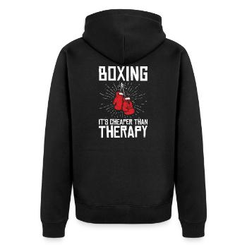Boxe Bon marché Comme thérapie De boxe Entraînement - Veste à capuche bio Premium Unisexe - noir - Dos - Nico (187cm)