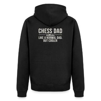 Chess Father Chess Dad Chess Set - Unisex Premium Organic Zip Hoodie - black - Back - Nico (187cm)