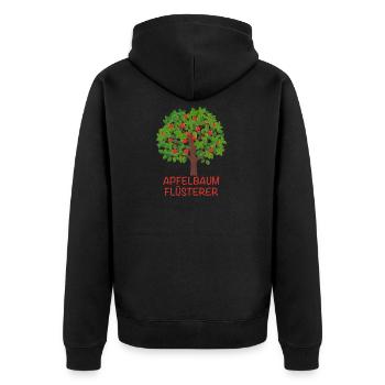 Apfelbäume Apfel Apfelbaum Apfelsaft Geschenk - Unisex Premium Bio Zip Hoodie - Schwarz - Hinten - Nico (187cm)
