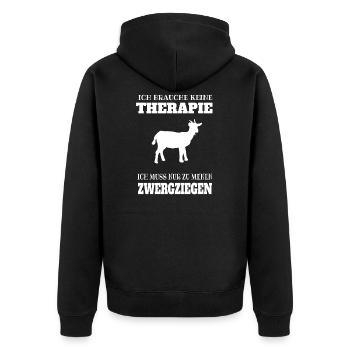 Zwergziegen Zwergziege Landwirt Und Ziegenzüchter - Unisex Premium Bio Zip Hoodie - Schwarz - Hinten - Nico (187cm)