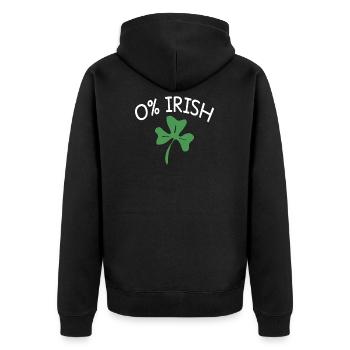 0% Irish Vintage funny gift Paddy St. Patrick’s - Unisex Premium Bio Zip Hoodie - Schwarz - Hinten - Nico (187cm)