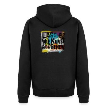 kunst - Unisex Premium Bio Zip Hoodie - Schwarz - Hinten - Nico (187cm)