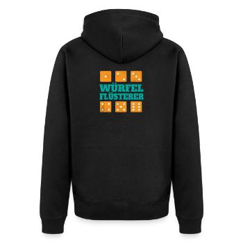 Yatzy Yahtze Knobeln Escalero Würfel Würfelspiel - Unisex Premium Bio Zip Hoodie - Schwarz - Hinten - Nico (187cm)