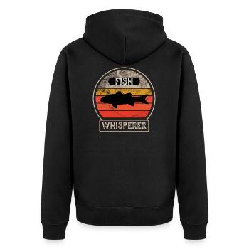 Fish Fishing Retro Vintage - Unisex Premium Organic Zip Hoodie - black - Back - Nico (187cm)