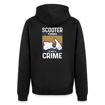 Scooter Tuning Is Not A Crime Mofa Roller Retro - Unisex Premium Organic Zip Hoodie - black - Back - Nico (187cm)