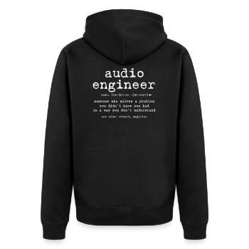 Ingénieur du son audio-ingénieur Mixer - Veste à capuche bio Premium Unisexe - noir - Dos - Nico (187cm)