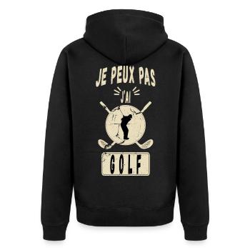 J'peux Pas J'ai Golf - Idée Cadeau Golfeur Golf - Veste à capuche bio Premium Unisexe - noir - Dos - Nico (187cm)
