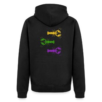 Mardi Gras Crawfish Jester hat Bead Tee New - Unisex Premium Organic Zip Hoodie - black - Back - Nico (187cm)