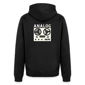Audio Engineer Beatmaker And Soundguy - Unisex Premium Bio Zip Hoodie - Schwarz - Hinten - Nico (187cm)