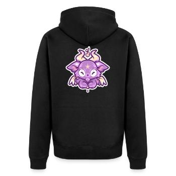 Cute Satan - Unisex Premium Organic Zip Hoodie - black - Back - Nico (187cm)