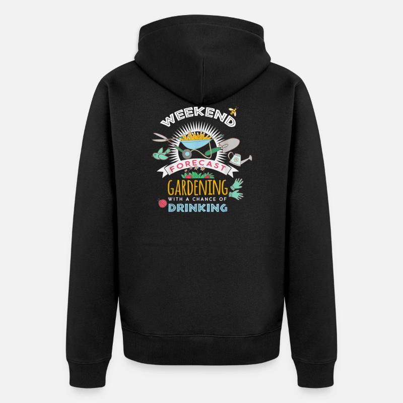 Garten Gärtner Gartenarbeit - Unisex Premium Bio Zip Hoodie - Schwarz