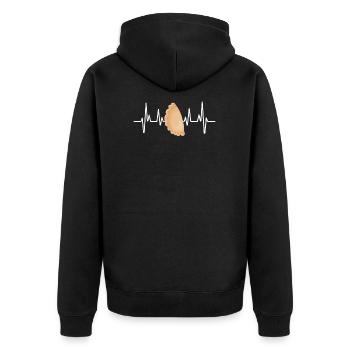 Pierogi Kielbasa Paczki Polish Food Cuisine - Unisex Premium Bio Zip Hoodie - Schwarz - Hinten - Nico (187cm)