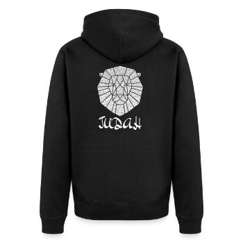 Jewish Tribe Hebrew Israelite Menorah Yah Apparel - Unisex Premium Bio Zip Hoodie - Schwarz - Hinten - Nico (187cm)