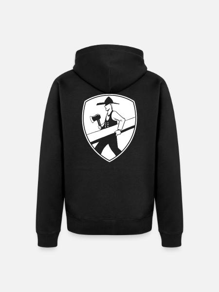Zimmermann Wappen - Unisex Premium Bio Zip Hoodie - Schwarz