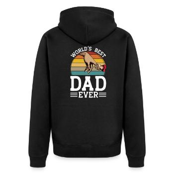 Welt Bester Vater Dad Vatertagsgeschenk Papa Stolz - Unisex Premium Bio Zip Hoodie - Schwarz - Hinten - Nico (187cm)