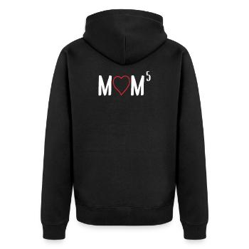 Mom to the Fifth Mother of 5 Five Children Gift - Unisex Premium Bio Zip Hoodie - Schwarz - Hinten - Nico (187cm)