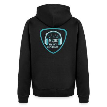 MUSIQUE MON ANTIDÉPRESSEUR - Veste à capuche bio Premium Unisexe - noir - Dos - Nico (187cm)