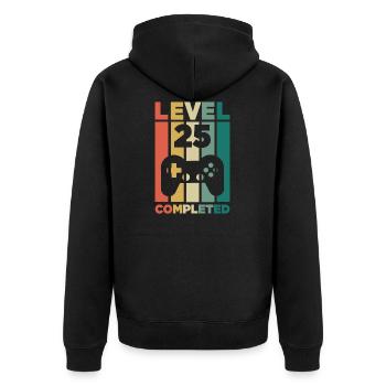 25th Birthday Gamer Level 25 Years Gift - Unisex Premium Organic Zip Hoodie - black - Back - Nico (187cm)