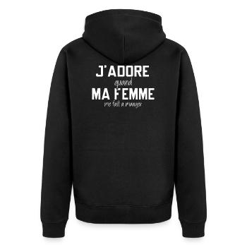 Macho beauf homme cadeau drôle cuisine - Veste à capuche bio Premium Unisexe - noir - Dos - Nico (187cm)