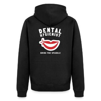 Dental Hygienist Dentistry RDH Dental Assistant - Unisex Premium Organic Zip Hoodie - black - Back - Nico (187cm)
