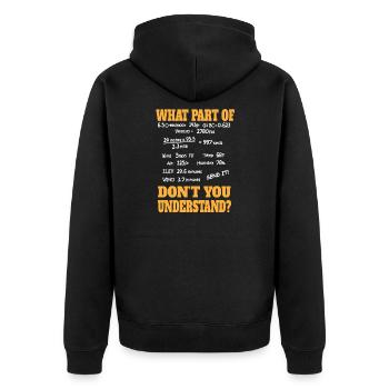 Long Range Shooting & Competitive Sport Shooting - Unisex Premium Bio Zip Hoodie - Schwarz - Hinten - Nico (187cm)