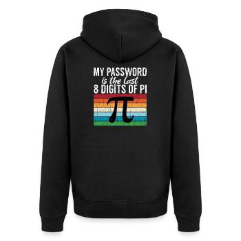 My Password Is The Last 8 Digits of Pi Gift Math - Veste à capuche bio Premium Unisexe - noir - Dos - Nico (187cm)