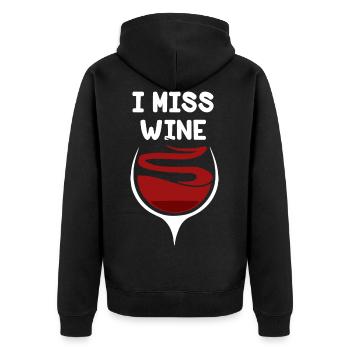 Ich vermisse Wein Schwangerschaft Mutterschaft - Unisex Premium Bio Zip Hoodie - Schwarz - Hinten - Nico (187cm)