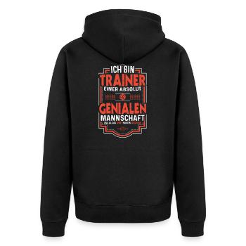 Volleyballer Coach Lustiges Volleyball Trainer - Unisex Premium Bio Zip Hoodie - Schwarz - Hinten - Nico (187cm)