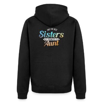 Sisters Promoted To Aunt New Aunt Baby Shower - Veste à capuche bio Premium Unisexe - noir - Dos - Nico (187cm)