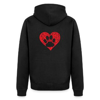Paw Heart Love Dog Paw Dog Lover Animal Care - Veste à capuche bio Premium Unisexe - noir - Dos - Nico (187cm)