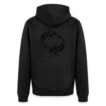Deux poissons vector Koi Carpe - Veste à capuche bio Premium Unisexe - noir - Dos - Nico (187cm)