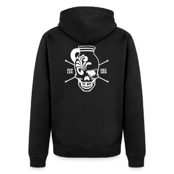 Hessenskull - Unisex Premium Bio Zip Hoodie - Schwarz - Hinten - Nico (187cm)