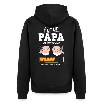 Jumeaux - Veste à capuche bio Premium Unisexe - noir - Dos - Nico (187cm)