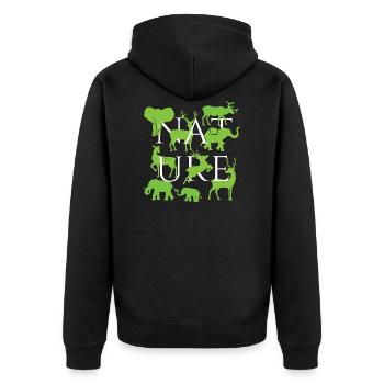 nature - Unisex Premium Organic Zip Hoodie - black - Back - Nico (187cm)