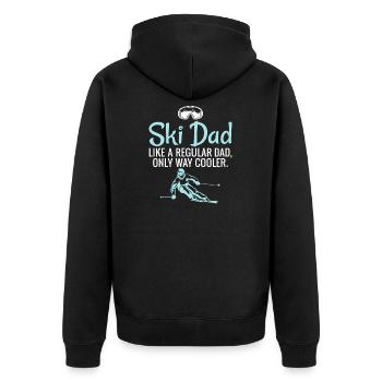 Ski Dad Funny Cute Winter Skiing Gift - Unisex Premium Bio Zip Hoodie - Schwarz - Hinten - Nico (187cm)