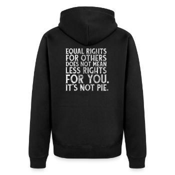 Equality and Kindness, Equal Rights, LGBTQ - Unisex Premium Bio Zip Hoodie - Schwarz - Hinten - Nico (187cm)