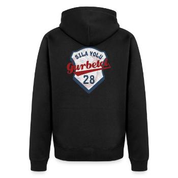 Giresun - Unisex Premium Bio Zip Hoodie - Schwarz - Hinten - Nico (187cm)