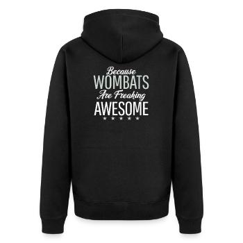 Fantastische Wombats lustige Wombat - Unisex Premium Bio Zip Hoodie - Schwarz - Hinten - Nico (187cm)