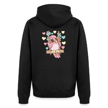 Hibou Swinging Love Hearts Birding - Veste à capuche bio Premium Unisexe - noir - Dos - Nico (187cm)